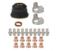 Kit de 24 pièces de rechange pour chalumeau plasma pour JASIC PRO CUT 45 et PT-60 : électrodes, buses, capot, entretoise, bague tourbillonnante