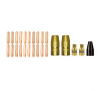 Kit de 25 consommables de soudage MIG pour systèmes de torche Miller comprenant des composants de diffuseur d'embout de buse compatibles avec les modèles et manipulateurs