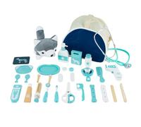 Kit de 25 jouets éducatifs pour enfants - Pour l'orientation professionnelle - Mallette complète avec stéthoscope - Cadeau d'anniversaire et jeux de rôle