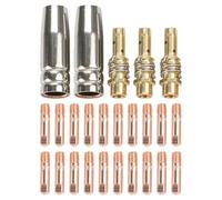 Kit de 25 pièces de buse de soudage MIG pour torches 15AK 0,8 mm Embouts de | Comprend 20 embouts de contact, 3 diffuseurs de gaz et 2 buses coniques pour garder votre torche MIG 15AK en bon