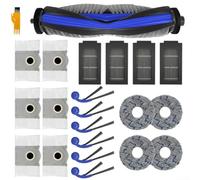 Kit de 25 pièces de rechange pour aspirateur robot ECOVACS pour DEEBOT T30C Omni pour Gen2, comprend une brosse principale, des brosses latérales, des filtres, des serpillères, des sacs à poussière