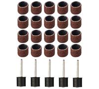 Kit de 25 tambours de ponçage pour outils rotatifs - Têtes abrasives avec tiges d'extension - Grain 40-320# - Diamètre 12,7 mm - Compatible avec anneau (grain 40)
