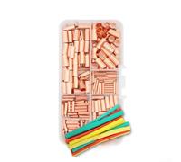 Kit de 250 bornes en cuivre avec 8 paquets de gaines thermorétractables pour une connectivité fiable en plusieurs brins et solides pour les configurations de fils