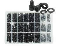 Kit de 2500 à 400 vis à tête creuse hexagonale noires M2 M2,5 M3 M4 M5 M6 DIN912 12,9, écrou à six pans creux, boulons à tête cylindrique en acier(2220pcs-Set)