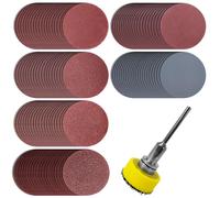 Kit De 25mm Disques Abrasifs, 120 Pièces Disque De Ponçage De Grain 100 180 240 400 1500 3000 Avec Tiges De 3,2 Mm Pour Outil Rotatif Dremel Disque De Ponçage Pour Fraisage Gravure Meulage