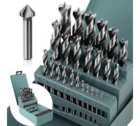 Kit de 26 Pièces Foret Bois 1-13mm Avec Fraiseuse à Chanfreine,HSS-G Foret Metal Foret Cobalt,Perçage Ultra-tranchant et Précis Pour le Métal,le Bois et le Plastique