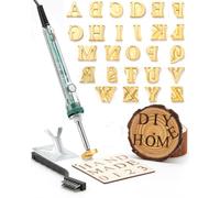 Kit de 26 tampons en fer à graver en forme de lettres de l'alphabet pour bois, cuir, chapeaux, barbecue, pain, avec fer de marquage électrique de 80 W (1,9 cm, 26 lettres)