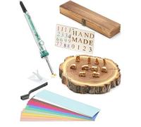 Kit de 26 tampons en fer à graver en forme de lettres de l'alphabet pour chapeaux en bois, cuir, barbecue, pain, avec fer de marquage électrique de 80 W (10 chiffres colorés de 1,9 cm)