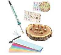 Kit de 26 tampons en fer à graver en forme de lettres de l'alphabet pour chapeaux en bois, cuir, barbecue, pain, avec fer de marquage électrique de 80 W (10 chiffres colorés de 1,2 cm)