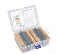 Kit de 2600 résistances à film métallique 1 Ohm-10 MOhm 1/4 Watt 1 % 130 valeurs pour la fabrication de projets et d'expériences Résistances à film métallique pour projets électroniques