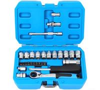 Kit de 29 clés à cliquet en chrome vanadium 12 points, gamme métrique complète de 4,5 mm à 13 mm, compatible avec les outils CRV