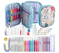 Kit de 29 crochets à crochet, y compris 3 mm à 25 mm, 15 crochets en bois de bambou de tailles assorties et 14 crochets en aluminium avec poignée de 2 à 10 mm pour aiguilles à tricoter faites à la