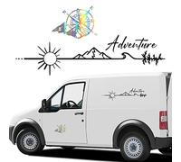 Kit de 2pcs Autocollants Boussole Monde Stickers Adventure Adhésif de Voiture Noir en Vinyle Sticker Personnalité Décoration Bricolage pour Voiture Moto Camion Mur Maison