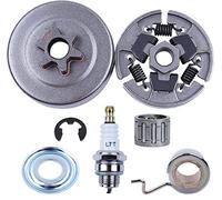 Kit de 3/8" Pignon Embrayage pour Stihl 017 018 MS170 MS180 021 023 025 MS210 MS230 MS250, ADEFOL Pignon + Tambour d'embrayage + Roulement + Vis sans fin + Rondelle + E-Clip + Bougie