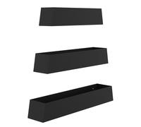 Kit de 3 bacs de rangement latéraux rectangle pour table Alto - L. 55 / 65 / 75 cm - Noir