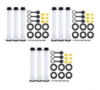 Kit de 3 becs de rechange pour bidon de gaz Blitz/Midwest/Scepter, plastique PP avec bouchon à vis et bouchon, installation facile par perçage, buse de carburant anti-déversement (blanc)