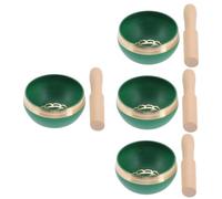 Kit de 3 bols de méditation tibétains - Bols chantants en cuivre faits à la main avec outils en bois pour la pratique du yoga et le soulagement du stress (8 x 4 cm x 4 pièces)