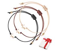kit de 3 bracelets porte-bonheur ange gardien en or rose pour filles,fine corde fine en filigrane réglable dames ailes d'ange bracelet porte-bonheur cadeau pour meilleur ami communion anniversaire