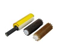 Kit de 3 brosses de cire de ski 300 mm avec manche en nylon/laiton/crin de cheval, axe de manche compatible avec perceuse pour épilation efficace