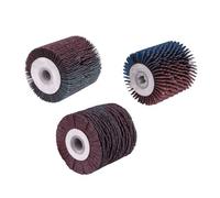 Scheppach Lot de 3 brosses abrasives | Brosse à bande abrasive & brosse pour surfaces en bois bombées | Diamètre extérieur / intérieur 60/13 mm | Convient pour ponceuse de rénovation MRS500