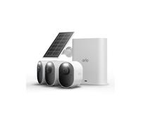 Arlo Caméra Ultra 3 4K avec Smarthub - Extérieure Wi‑Fi, IA, Vision nocturne couleur - 3 caméras