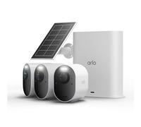 Arlo Caméra Ultra 3 4K avec Smarthub - Extérieure Wi‑Fi, IA, Vision nocturne couleur - 3 caméras