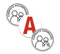 Kit de 3 disques magnétique aimant pour jeune conducteur - Disque A, conduite accompagnée et conduite supervisé