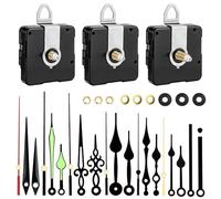 Kit de 3 mécanismes d'horloge à quartz, mécanisme d'horloge murale avec 8 paires d'aiguilles courtes d'horloge, mécanisme de rechange d'horloge à piles avec aiguilles d'horloge et pièces de réparation