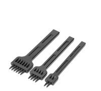 Kit de 3 outils de perforation pour cuir |Ciseaux à 2, 4 et 6 dents pour loisirs créatifs, couture et travail du cuir |Acier haute résistance, espacement des trous de 4 mm |Kit de