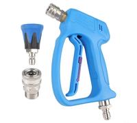 Kit de 3 pièces pour nettoyeur haute pression 4500 PSI avec buse réglable et embout en acier inoxydable pour nettoyage de voiture, terrasse et extérieur Bleu