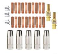 Kit de 30 embouts de contact pour torche de soudage MIG MAG pour MB15 pour buses à gaz 15AK AK14, supports de pointes de contact, ressorts de retenue compatibles avec MIG200 MIG250 MT2000 HBM1200