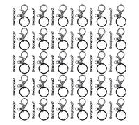 Kit de 30 ensembles de anneaux de porte-clés, anneaux de porte-clés durables en métal avec chaîne pour l’artisanat de bijoux, fournitures de fabrication de porte-clés faits à la ma