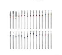 Kit de 30 forets à ongles émeri pour limer et polir les ongles, le nettoyage des cuticules et le retrait du gel des ongles, convient pour les machines à ongles électriques, tige de 2,35 mm (naturel)