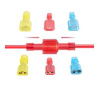 Kit de 300 cosses plates - Bornes à déconnexion rapide 22-10 AWG | Isolées en nylon, mâles et femelles, calibre de fil large