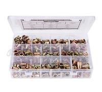 Kit de 300 écrous à Rivets en Acier au Carbone, M3, M4, M5, M6, M8, 6-32, 8-32, 10-24, 10-32, 1/4-20 Système Métrique zingué assemblé en Pouces