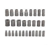 Kit de 32 extracteurs de boulons et écrous avec adaptateurs de 6,35 mm et 9,5 mm, outil de retrait de boulons rouillés endommagés pour la maison, le garage, l'atelier