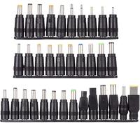Kit de 34 connecteurs d'adaptateur d'alimentation CC - Femelle universel 5,5 x 2,1 mm | Assortiment de fiches CC, convertisseur de puissance, compatible avec plusieurs appareils.