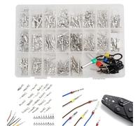 Kit de 340 broches de terminal avec connecteurs mâles et femelles pour réparation électrique automobile, comprend un outil de retrait, plusieurs tailles 0,5/0,8/2,2/2,8/3,5 mm pour câblage de voiture