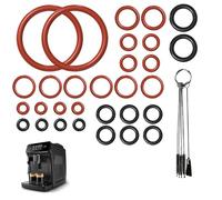 Kit de 35 Joints Toriques en Silicone pour Machine à Café - Pièces de Rechange pour Groupe Café, Vanne de Support, Vanne à Vapeur & Vanne d’Écoulement, Incluant Brosse de Nettoyage