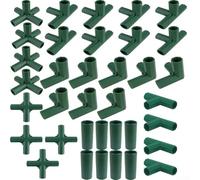 Kit de 36 connecteurs pour serre, tubes de 16 mm, croisillons à angle droit, raccords plats à cinq voies pour étagères de jardin et supports de fleurs