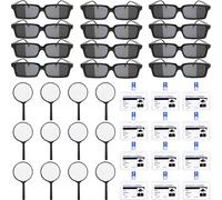 Kit de 36 jouets espions pour enfants comprenant 12 lunettes de soleil voir derrière vous, 12 loupes de détective noires, 12 étiquettes de nom d'agent secret pour espion FBI Cosplay Escape Room