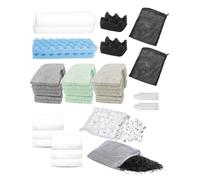 Kit de 36 médias filtrants pour filtres Fluval 306/307 avec tampon de polissage à l'eau, tampon biomousse, dissolvant d'ammoniac/phosphate/nitrite, 500 g de support BioMax, 500 g de carbone
