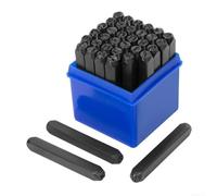 Kit de 36 poinçons alphabet et chiffres pour travaux manuels en métal, bois et cuir (4 mm)