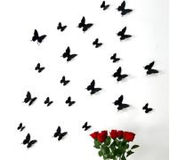 Kit de 36 Stickers papillons 3D noirs