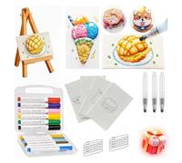Kit de 38 peinture texturée en mousse 3D magique,kit de dessin DIY, art manuel créatif, éponge pour enfants faite à la main,kit de dessin avec éponges magiques,comme cadeau d'anniversaire pour enfants