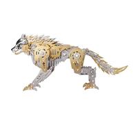 Kit de 384 pièces de puzzle 3D en métal à monter soi-même - Loup de guerre mécanique steampunk avec articulations mobiles - Décorations de bureau créatives pour bureau et maison