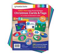Kit de 393 pièces de papier de Noël pour enfants, formes en papier cartonné pour cartes de Noël, étiquettes cadeaux, travaux manuels en classe, projets d'art d'hiver et activités de fête de vacances