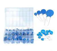 Kit de 395 pièces de condensateur à disque céramique haute tension | Assortiment de 24 valeurs de 5D431K à 20D390K | Ensemble varistance en oxyde métallique bleu pour réparation de circuits