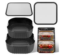 Kit de 4 accessoires pour friteuse à air Cosori Turbo Tower Pro/Smart 10,8 L avec 2 moules à gâteau en silicone (6,5/4,3 L) et 2 protège-éclaboussures magnétiques en acier inoxydable antiadhésifs et