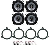 Kit de 4 boîtiers Alpine SXE-1325S + SXE-1325S pour Megane III de 2009 à 2015 avec 2 Supports Avant, 2 Supports arrière et 4 connecteurs